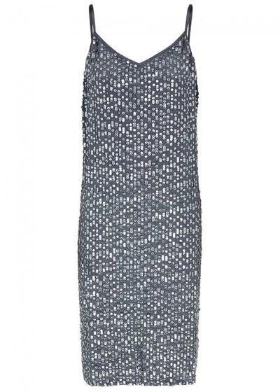 Shop Velvet By Graham & Spencer Kanika Sequin-embellished Dress In Silver