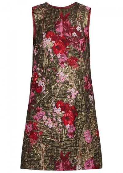 Shop Dolce & Gabbana Floral-jacquard Shift Dress In Pink