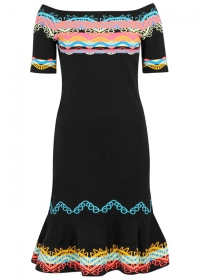 Shop Peter Pilotto Black Jacquard-knit Dress