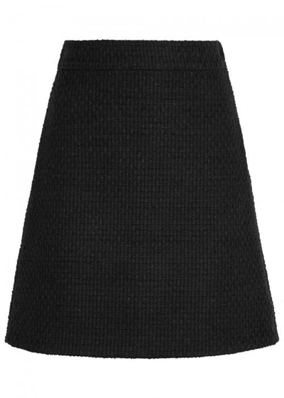 Shop Gucci Black Tweed Mini Skirt