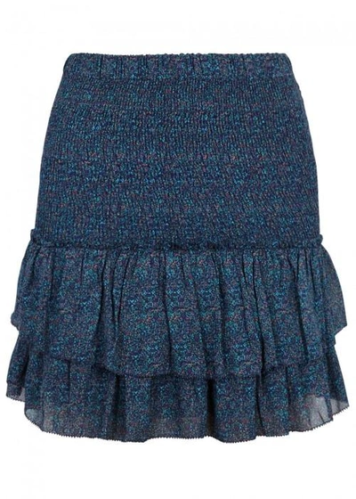 Shop Isabel Marant Étoile Julia Teal Ruffle-trimmed Mini Skirt In Green