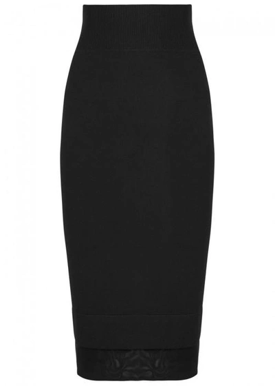 Shop Givenchy Black Stretch-knit Pencil Skirt