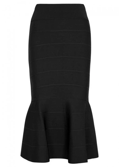 Shop Givenchy Black Flared Stretch-knit Skirt