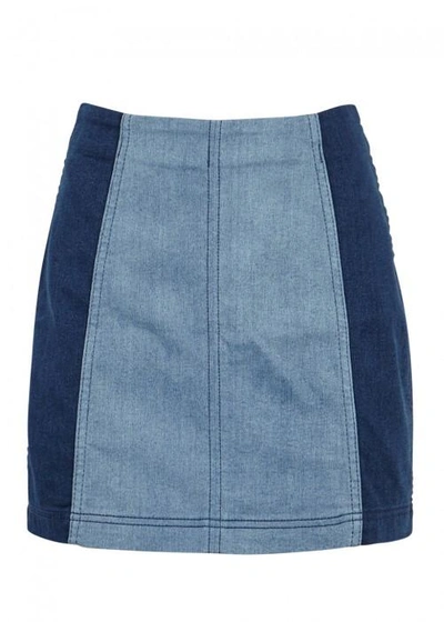 Shop Free People Modern Femme Denim Mini Skirt In Blue