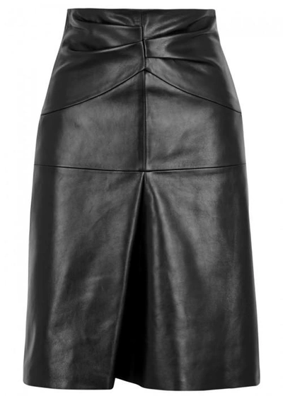 Shop Isabel Marant Gladys Black Leather Skirt