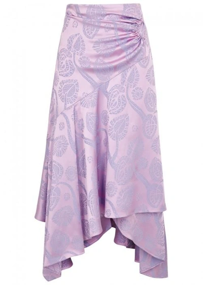 Shop Peter Pilotto Lilac Handkerchief Jacquard Skirt