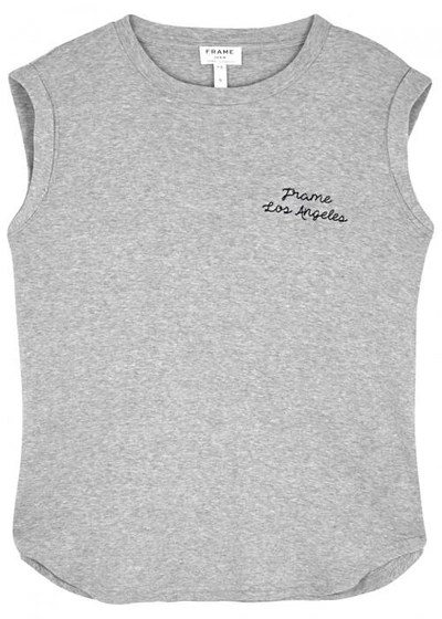 Shop Frame Grey Embroidered Jersey Tank