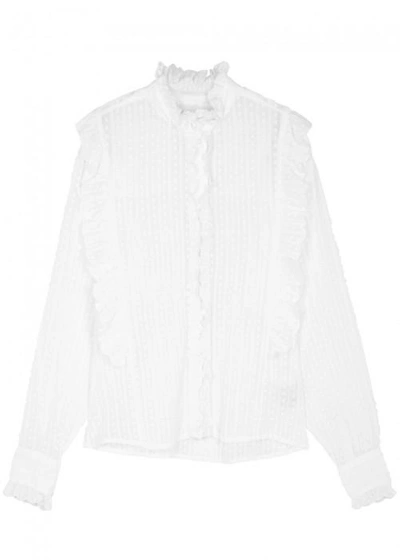 Shop Isabel Marant Étoile Yann Ruffle-trimmed Cotton Shirt In White