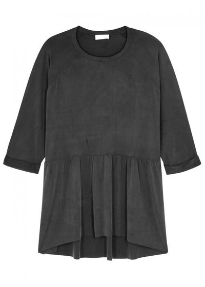 Shop American Vintage Nattibeach Anthracite Flared Cupro Top In Charcoal