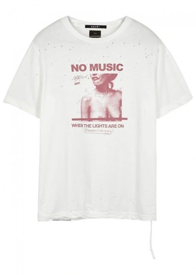 Shop Ksubi No Music Printed Cotton T-shirt In White