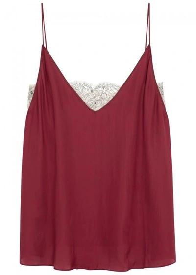 Shop Free People Bordeaux Lace-lined Tank In Red