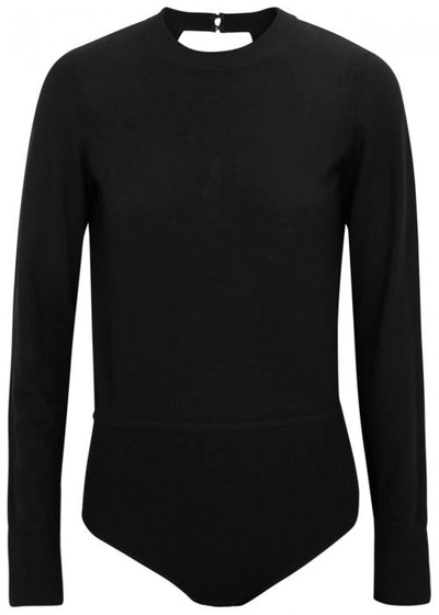 Shop Le Kasha Ama Fine-knit Cashmere Bodysuit In Black