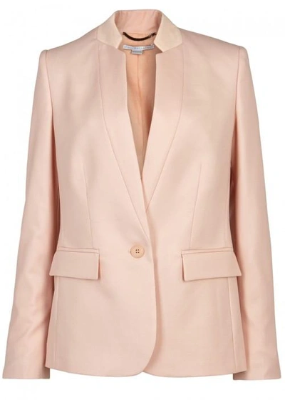 Shop Stella Mccartney Fleur Pink Textured Wool Blazer In Rose