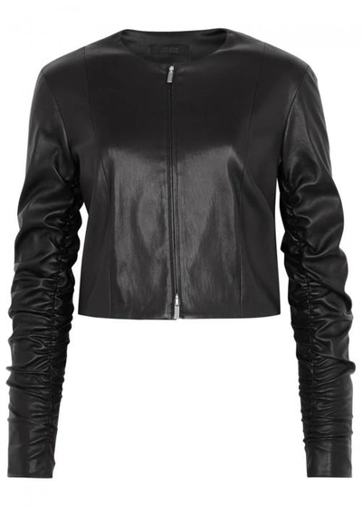 Shop The Row Ranza Cropped Leather Jacket In Black