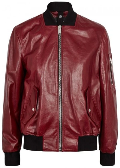 Shop Proenza Schouler Burgundy Leather Bomber Jacket