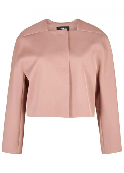 Shop Paule Ka Rose Cropped Duchesse Satin Jacket