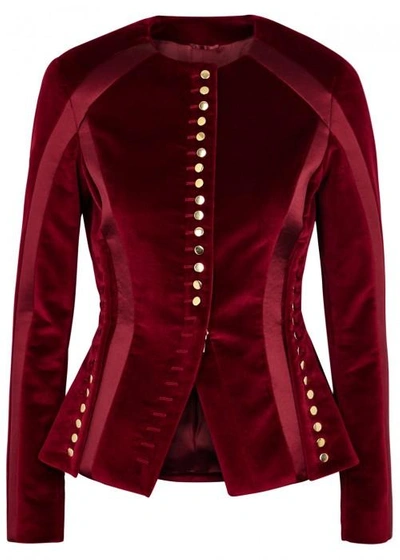 Shop Altuzarra Cavendish Claret Velvet Jacket In Dark Red