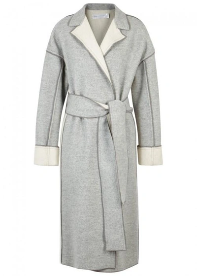 Shop Victoria Victoria Beckham Grey Wool And Cashmere Blend Coat