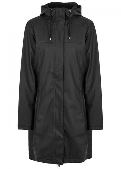 Shop Rains Firn Thermal Rubberised Raincoat In Black