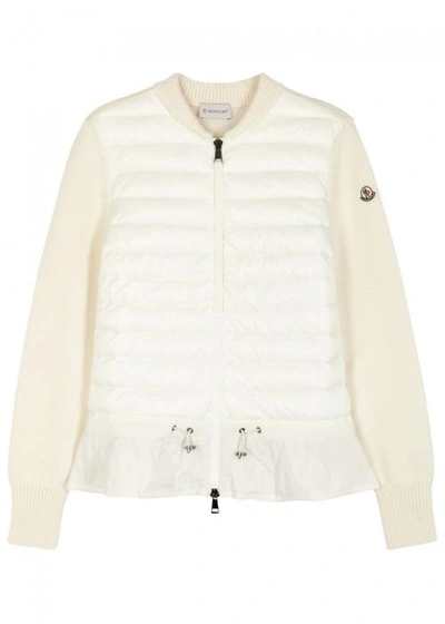 Shop Moncler Ivory Shell-front Jersey Jacket In White