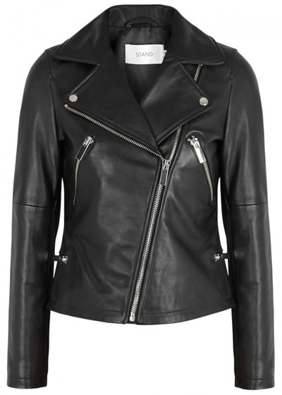 Shop Stand Studio Item Jacket Ii Leather Biker Jacket In Black