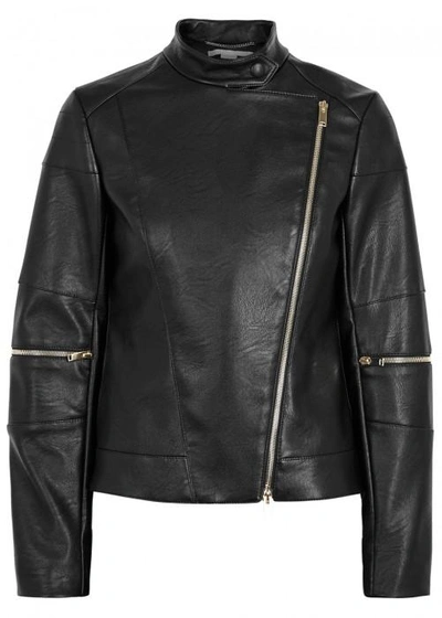 Shop Stella Mccartney Victoire Cropped Faux Leather Jacket In Black