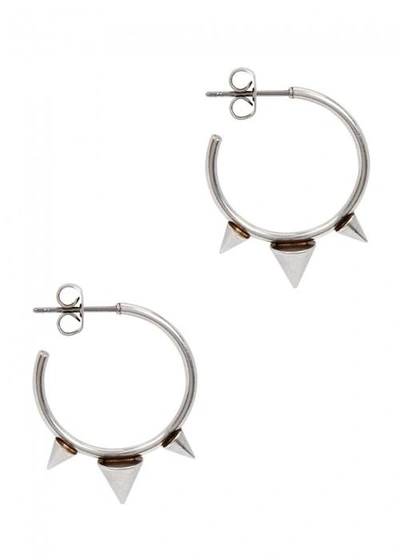 Shop Isabel Marant Spike Silver Tone Hoop Earrings