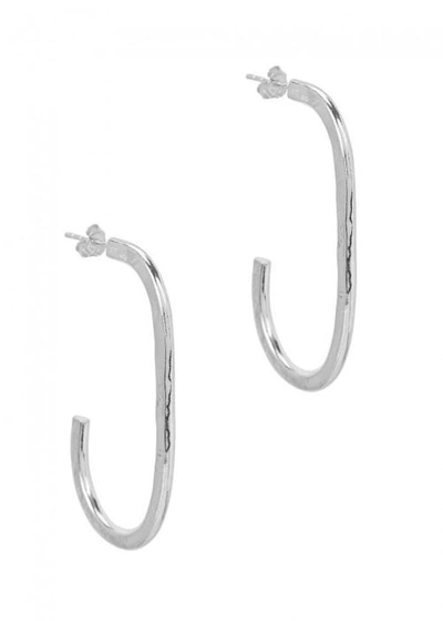 Shop Maya Magal Oval Hoop Silver-plated Earrings