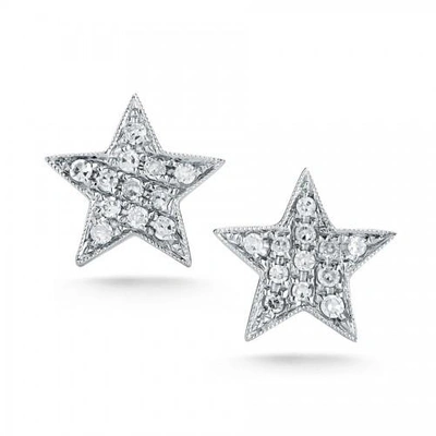 Shop Dana Rebecca 14ct White Gold White Diamond Star Earrings