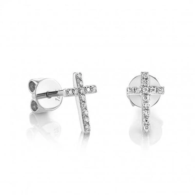 Shop Sydney Evan Gold Diamond Cross Earrings