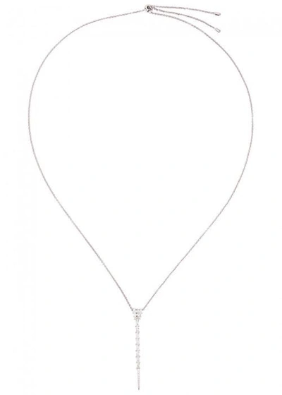 Shop Apm Monaco Eclat Crystal-embellished Sterling Silver Necklace