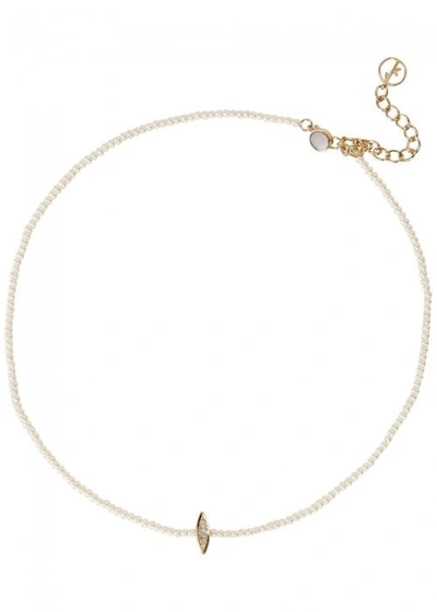 Shop Anissa Kermiche Perle Rare Mini Pearl Choker In Gold