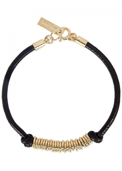 Shop Isabel Marant Embellished Leather Bracelet In Black