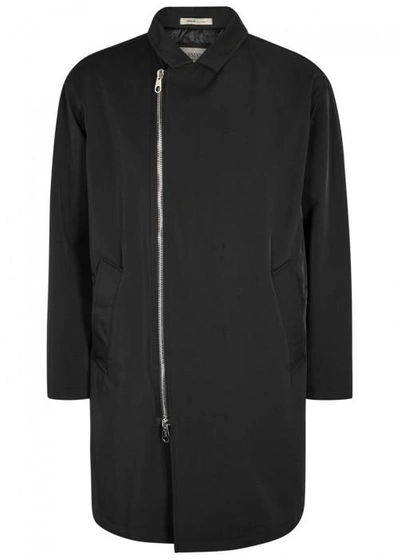 Shop Armani Collezioni Black Stretch Shell Raincoat