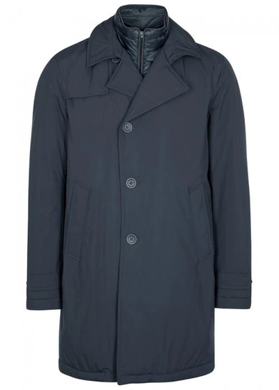 Shop Herno Navy Water-resistant Shell Coat
