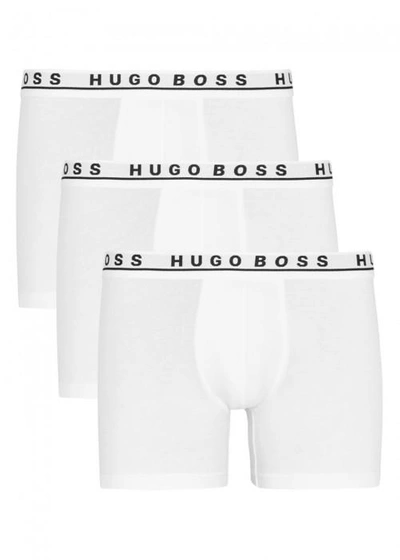 Shop Hugo Boss White Stretch Cotton Boxer Briefs - Set Of Three