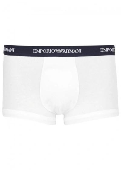 Shop Emporio Armani White Stretch Cotton Boxer Briefs, Briefs, Set Of Three