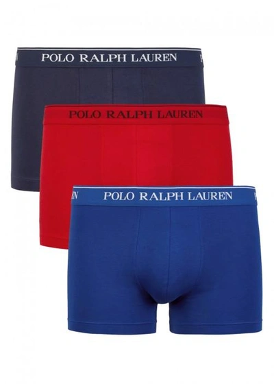 Shop Polo Ralph Lauren Classic Stretch Cotton Boxer Briefs - Set Of Three In Navy