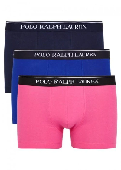 Shop Polo Ralph Lauren Classic Stretch Cotton Boxer Briefs - Set Of Three In Pink