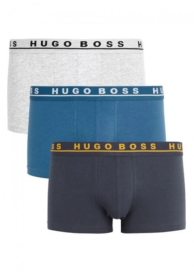 Shop Hugo Boss Stretch Cotton Boxer Briefs - Set Of Three In Multicoloured