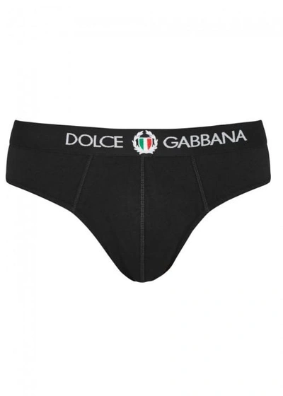 Shop Dolce & Gabbana Black Stretch Cotton Briefs