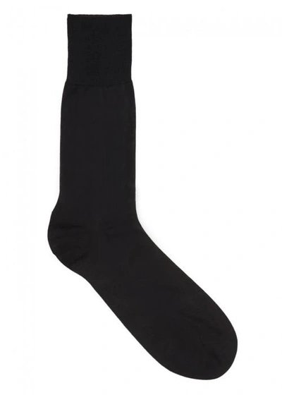 Shop Falke Black Fine-knit Silk Socks