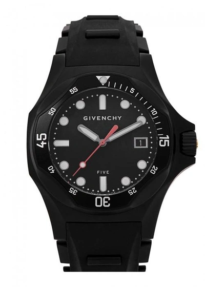 Shop Givenchy Five Shark Black Stainless Steel Watch