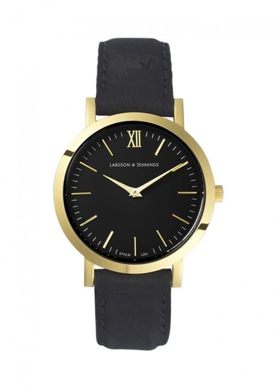 Shop Larsson & Jennings Liten Gold-plated Watch In Black