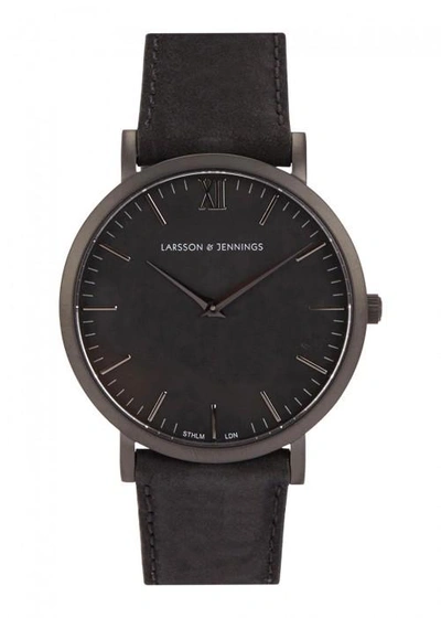 Shop Larsson & Jennings Läder Matte Black Watch
