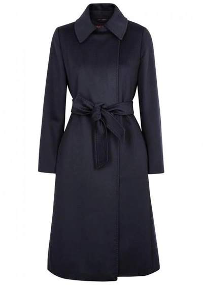 Shop Max Mara Collage Navy Wool Coat