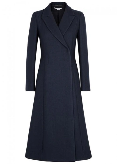 Shop Stella Mccartney Vivienne Navy Wool Blend Coat