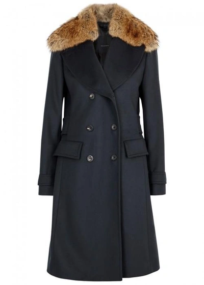 Shop Belstaff Delmere Wool And Cashmere Blend Coat In Navy