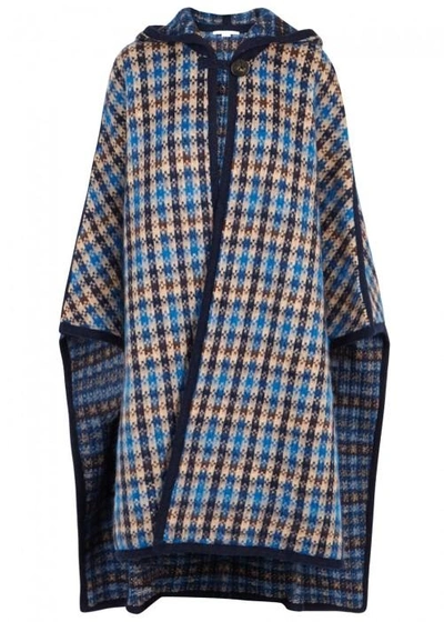 Shop Stella Mccartney Checked Wool Blend Cape In Multicoloured