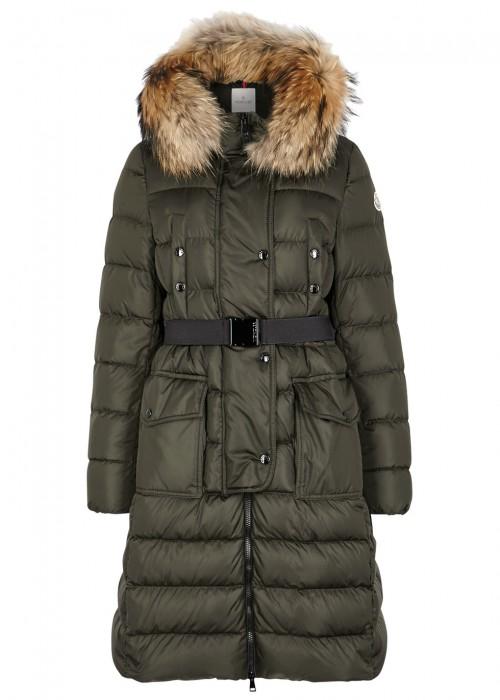 khaki moncler coat